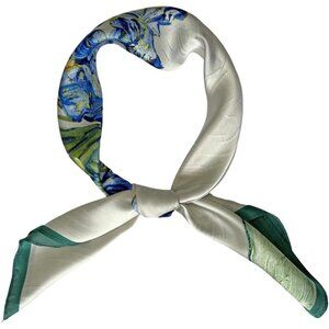 Silk Satin 04 Vase Head Scarf Medium Square Hair Scarf for Women 28 Inches